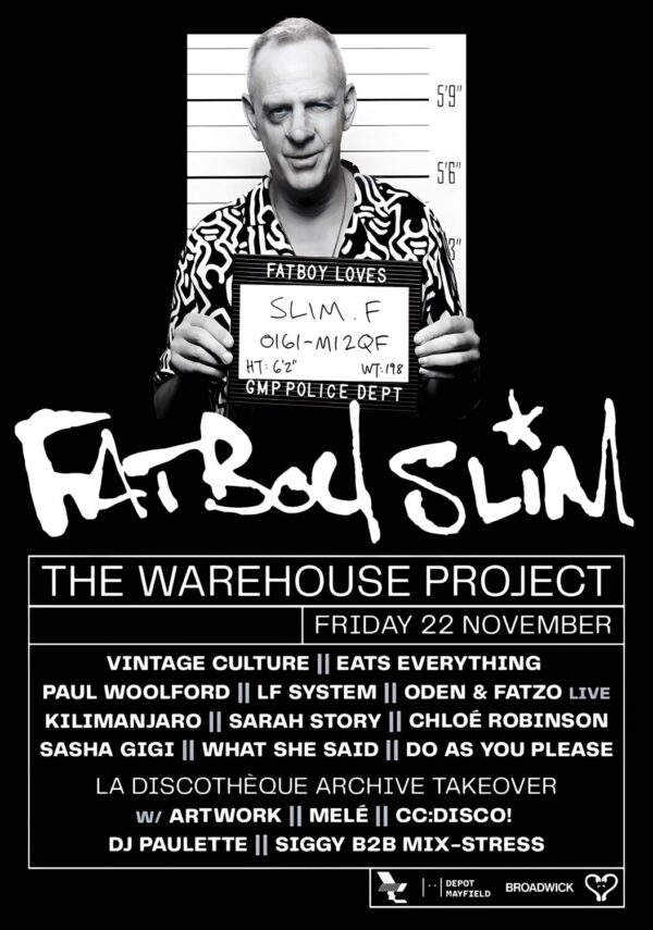 FATBOY SLIM The Warehouse Project 2024 Tour: MANCHESTER Poster