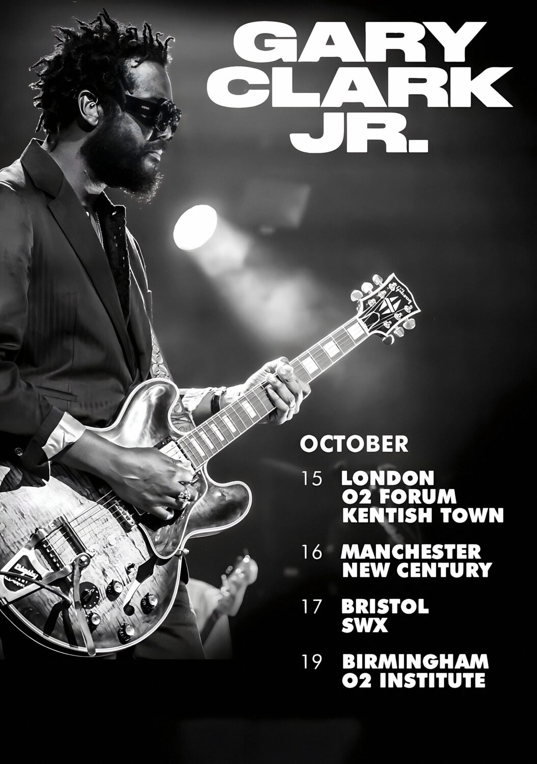 GARY CLARK JR. JPEG RAW 2024 UK October Tour Poster
