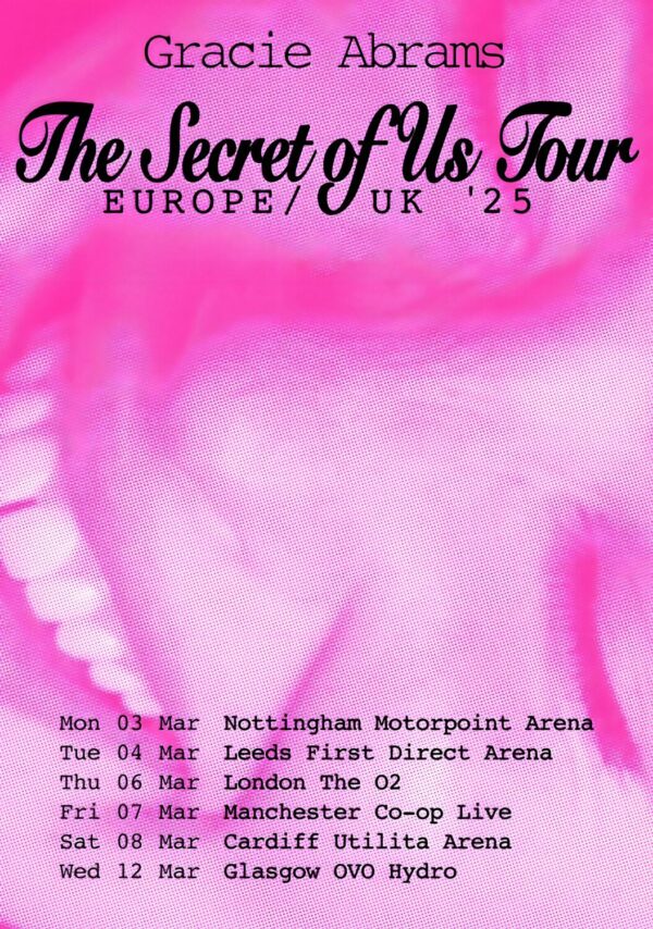 GRACIE ABRAMS The Secret of Us 2025 UK Arena Tour Poster