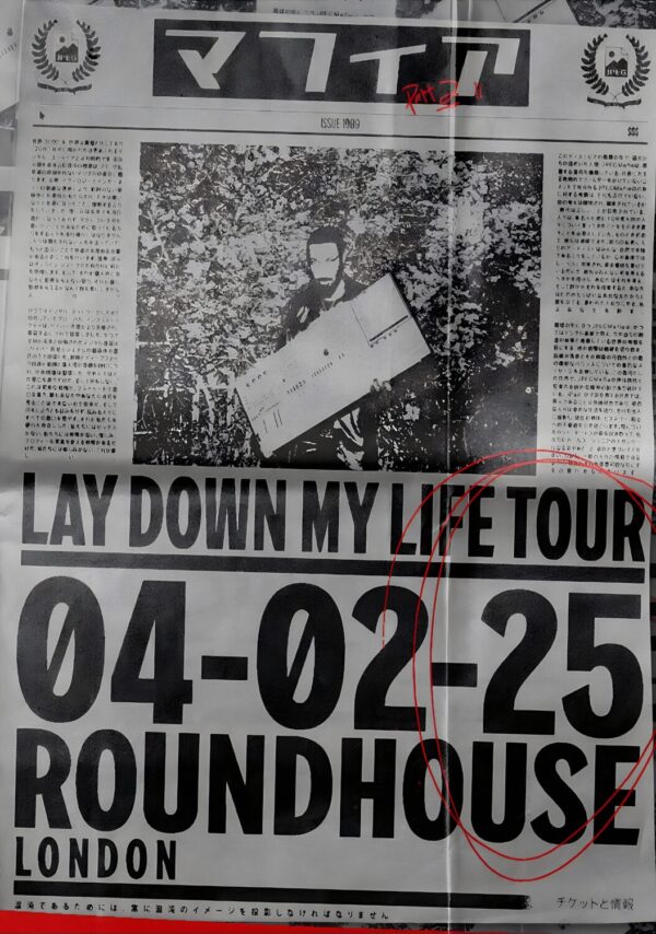 JPEGMAFIA I Lay Down My Life 2025 Tour LONDON Poster