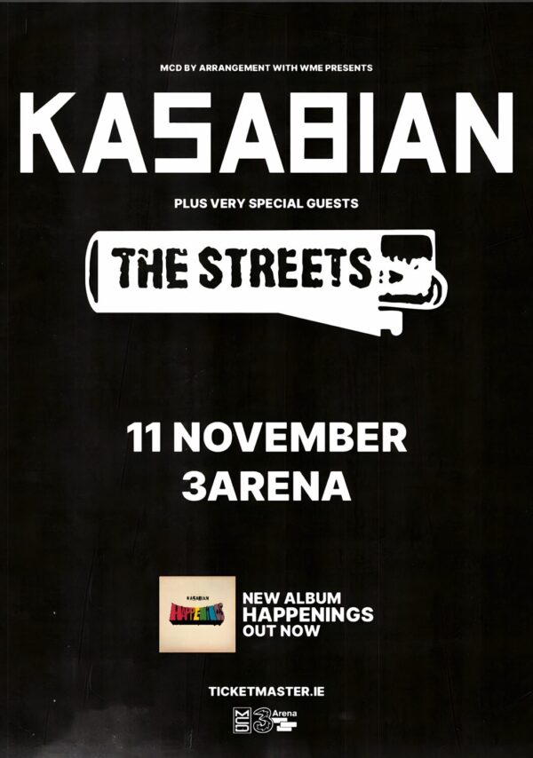 KASABIAN Happenings 2024 UK Tour DUBLIN 3Arena Poster
