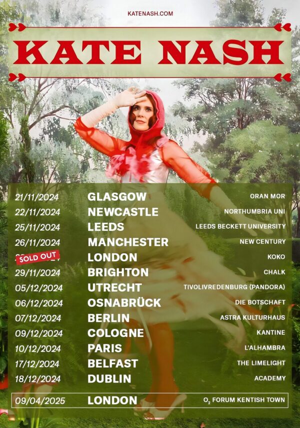 KATE NASH 9 Sad Symphonies 2024 UK Tour Poster