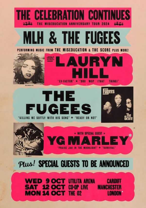 LAURYN HILL & THE FUGEESS 2024 Tour Poster