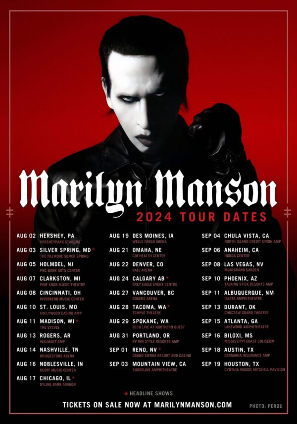 MARILYN MANSON 2024 North America Tour Poster