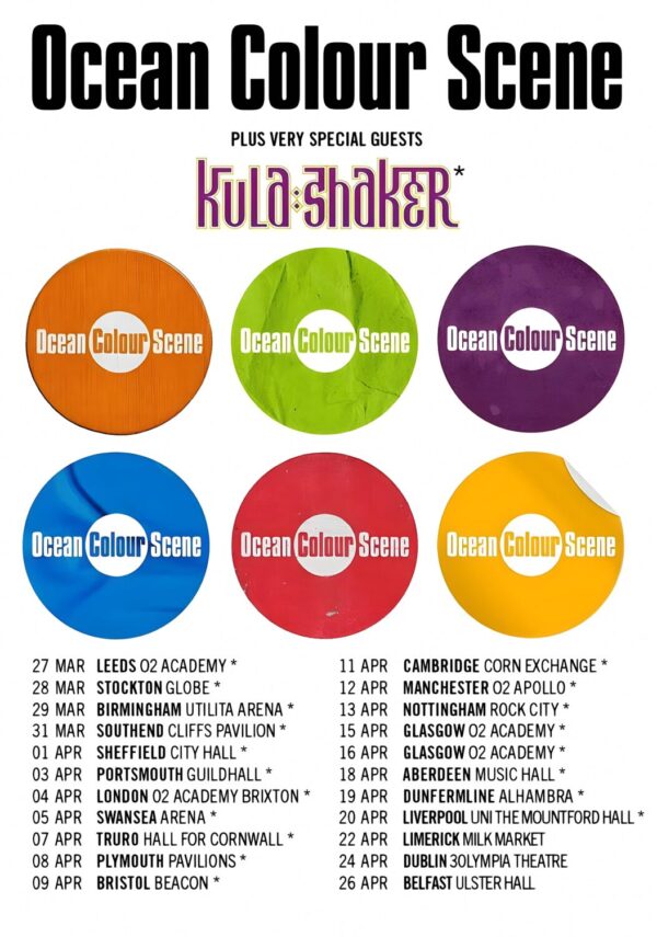 OCEAN COLOUR SCENE Reunion March-April 2025 UK Tour Poster Print