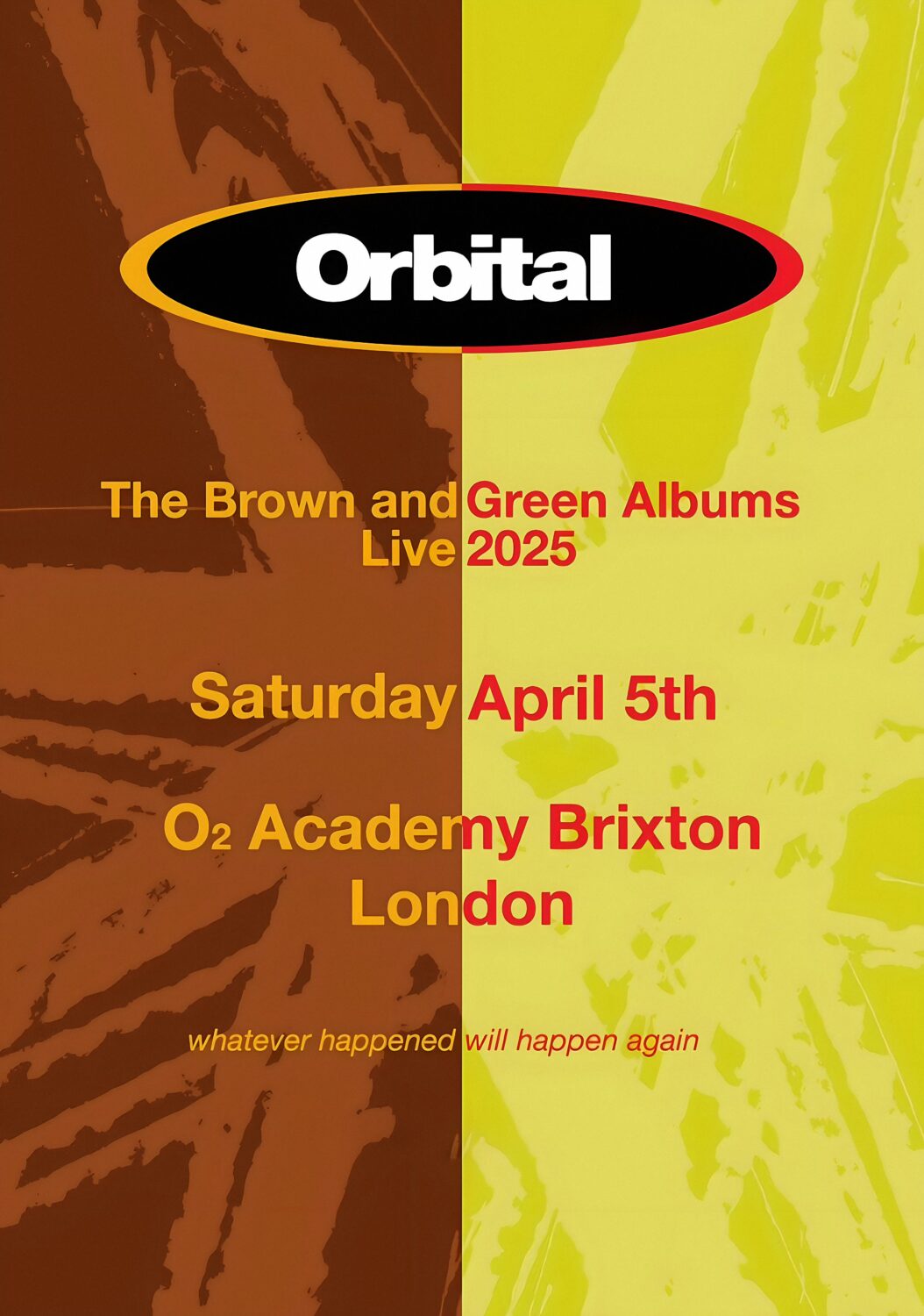 ORBITAL (band) Live 2025 LONDON Brixton Academy Poster