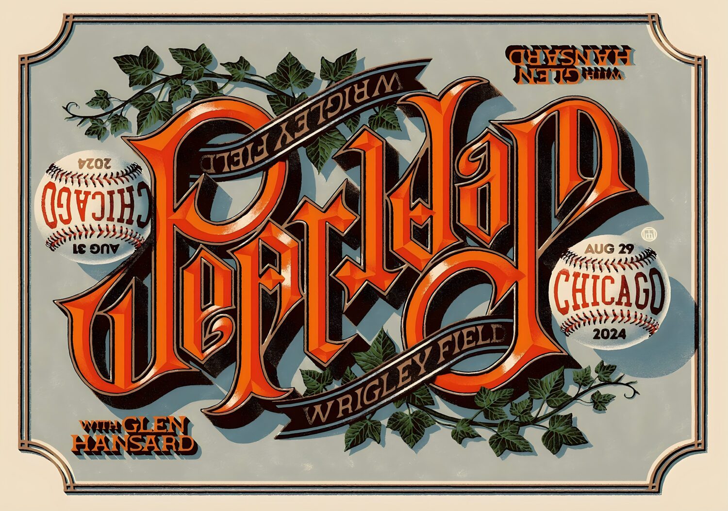 PEARL JAM 2024 Tour CHICAGO Wrigley Field Poster