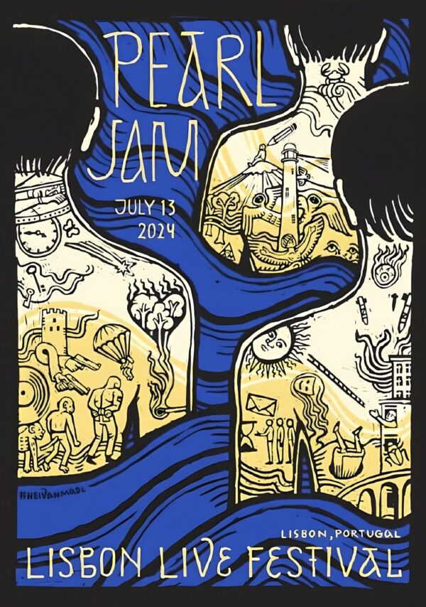PEARL JAM 2024 World Tour LISBON Live Festival Poster