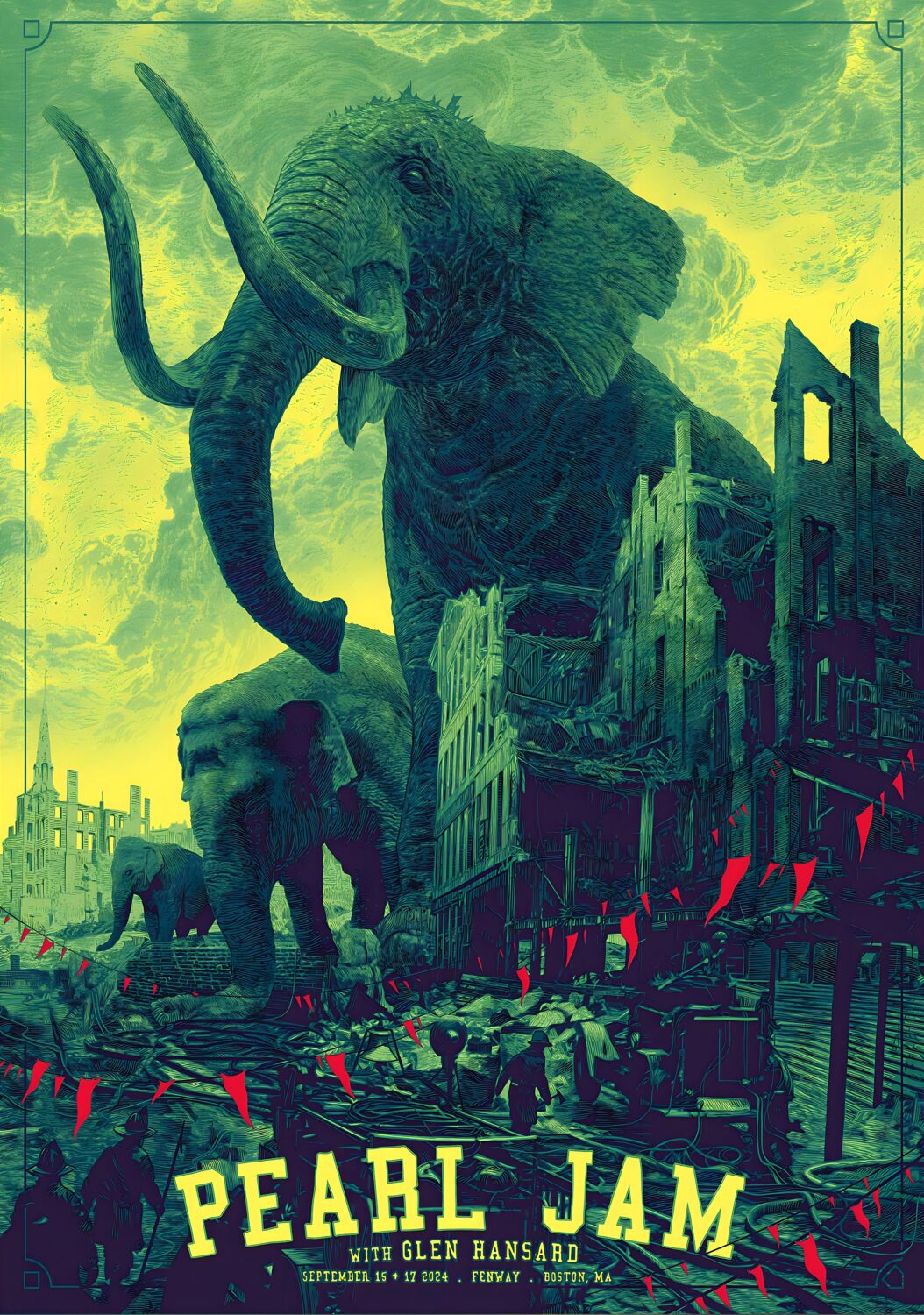 PEARL JAM Dark Matter 2024 Tour BOSTON Fenway Park Poster
