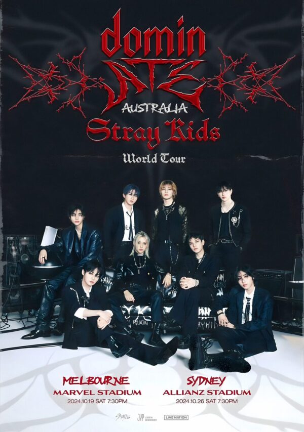 STRAY KIDS (band) DominATE 2024 World Tour: MELBOURNE - SYDNEY Poster
