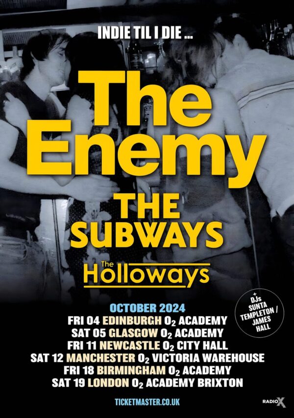 THE ENEMY (band) Indie Til I Die October 2024 UK Tour Poster
