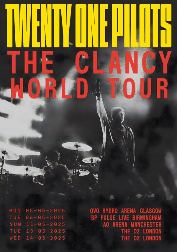 TWENTY ONE PILOTS The Clancy 2025 UK Arena Tour Poster