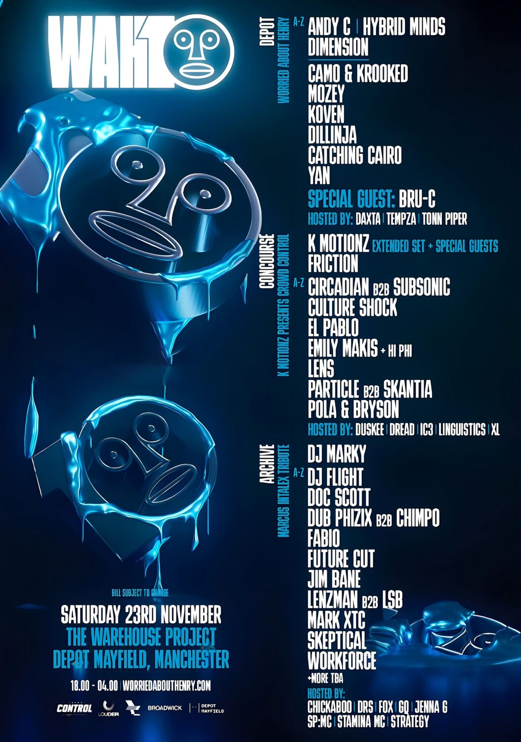 WORRIED ABOUT HENRY The Warehouse Project 2024 Manchester Poster