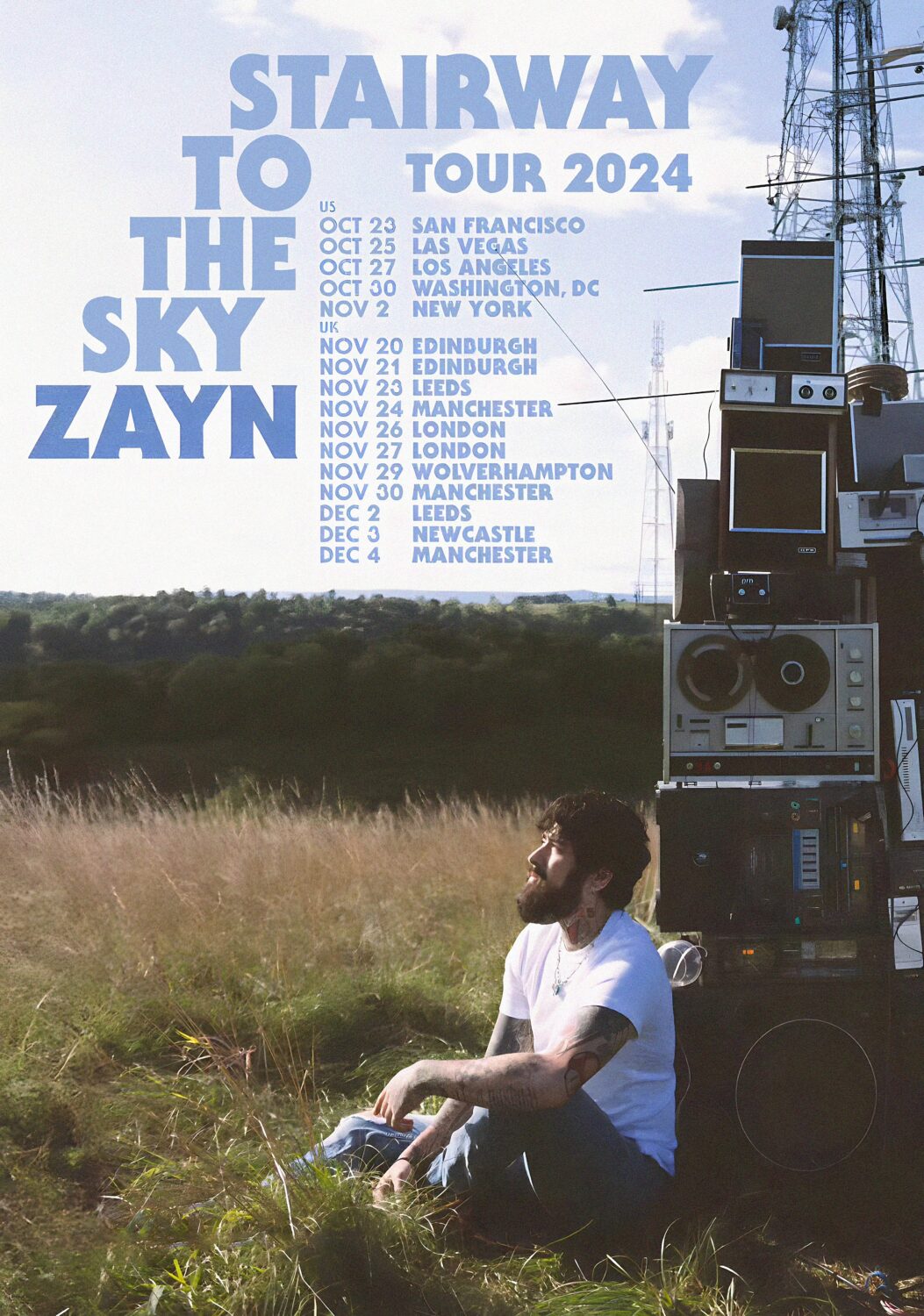 ZAYN MALIK Stairway To The Sky 2024 UK & Europe Tour Poster