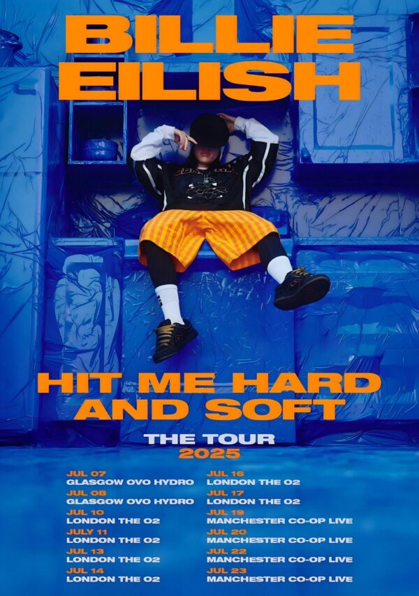 BILLIE EILISH Hit Me Hard & Soft 2025 UK Tour Poster