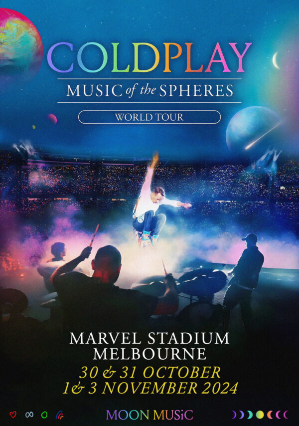 COLDPLAY Music of Spheres 2025 Tour: MELBOURNE Marvel Stadium Poster Print