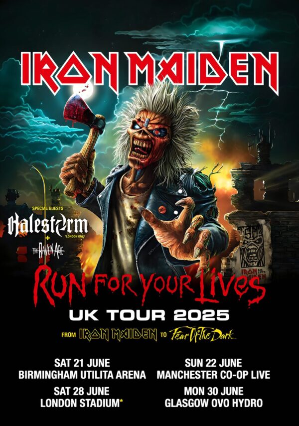 IRON MAIDEN Run For Your Lives 2025 UK Tour Poster Print