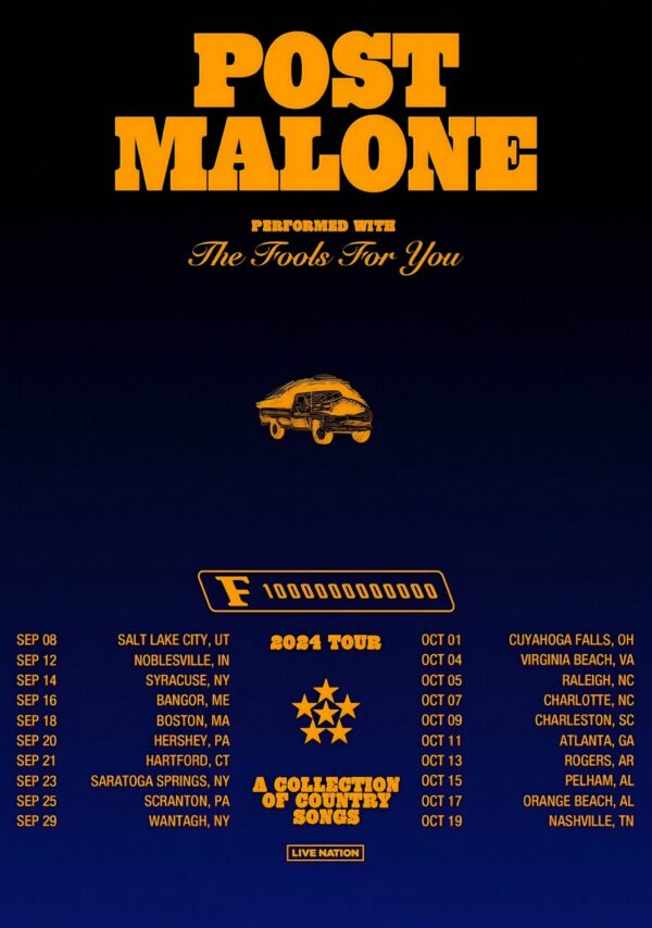 POST MALONE F-1 Trillion 2024 North American Tour Poster
