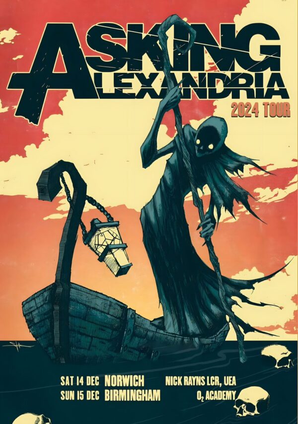 ASKING ALEXANDRIA Where Do We Go From Here? 2024 UK Tour: NORWICH - BIRMINGHAM Poster