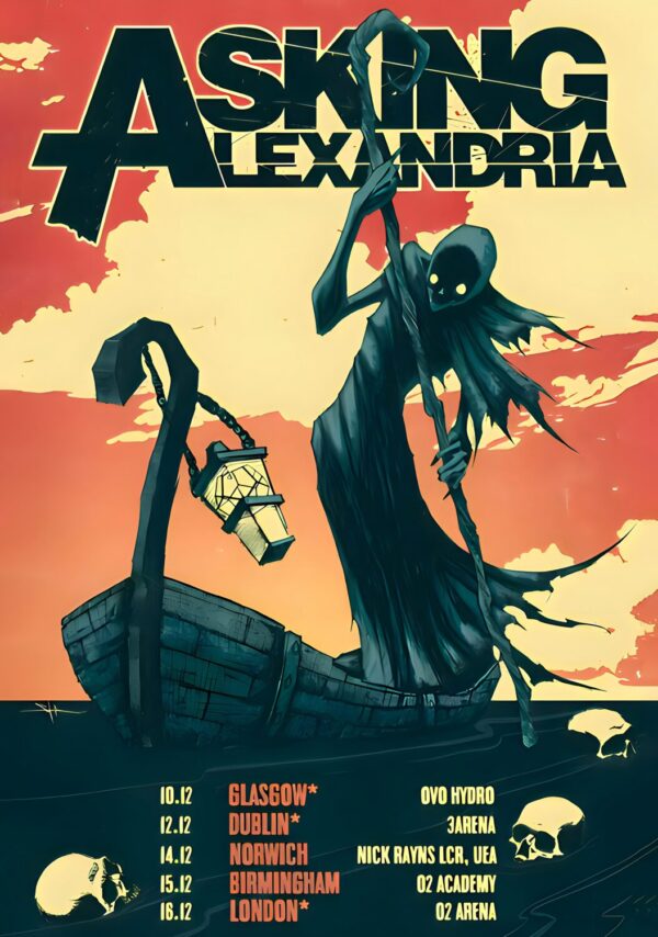 ASKING ALEXANDRIA Where Do We Go From Here? 2024 UK Tour Poster