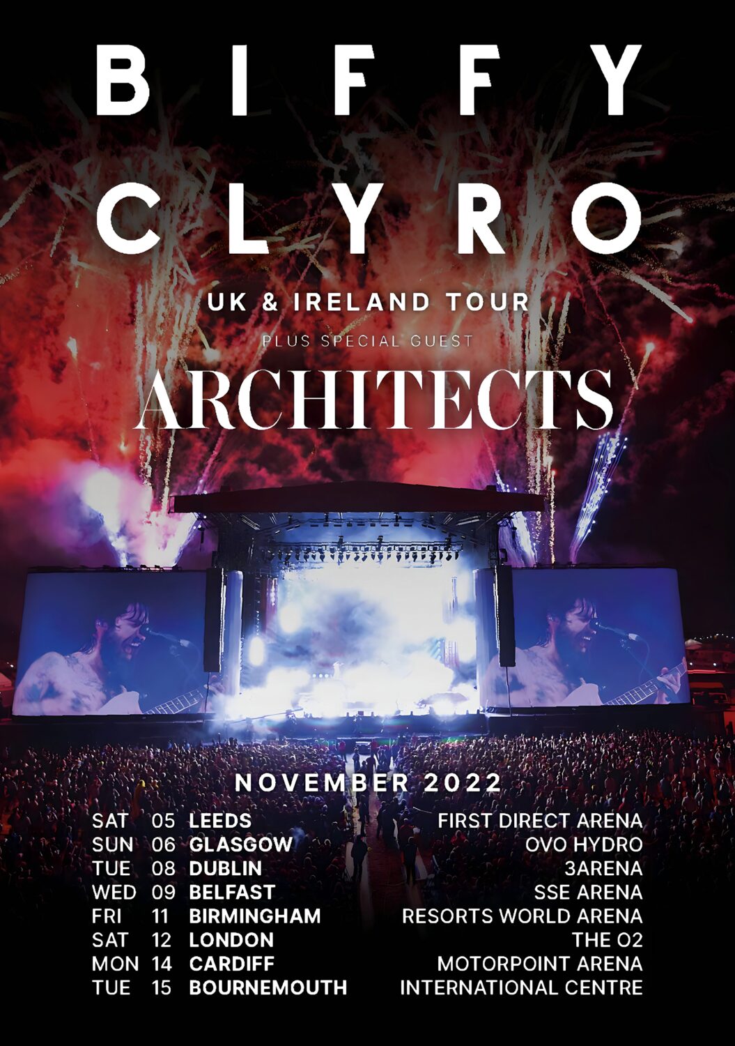 BIFFY CLYRO UK & Ireland 2022 Arena Tour Poster
