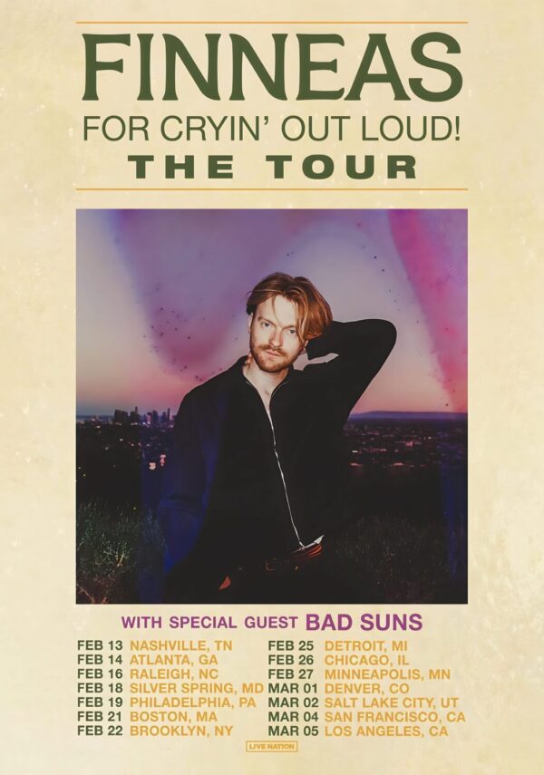 FINNEAS (Billie Eilish) For Cryin' Out Loud 2025 North America Tour Poster