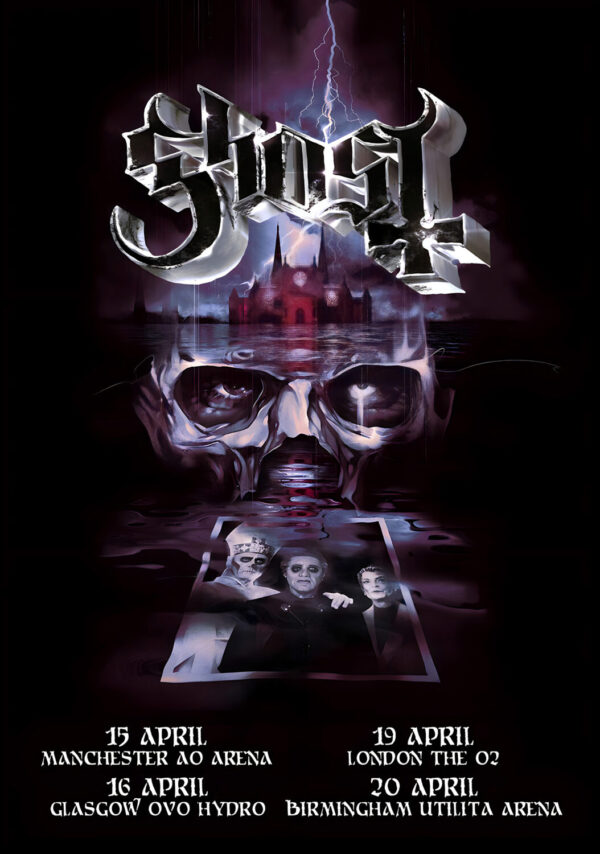GHOST (band) Rite Here Rite Now 2025 UK Arena Tour Poster