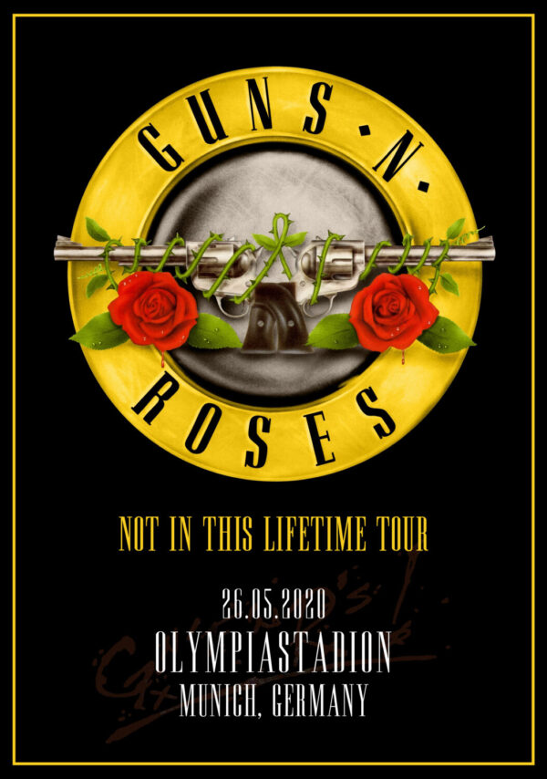 GUNS N ROSES Not In This Lifetime 2020 World Tour: MUNICH Olympiastadion Poster