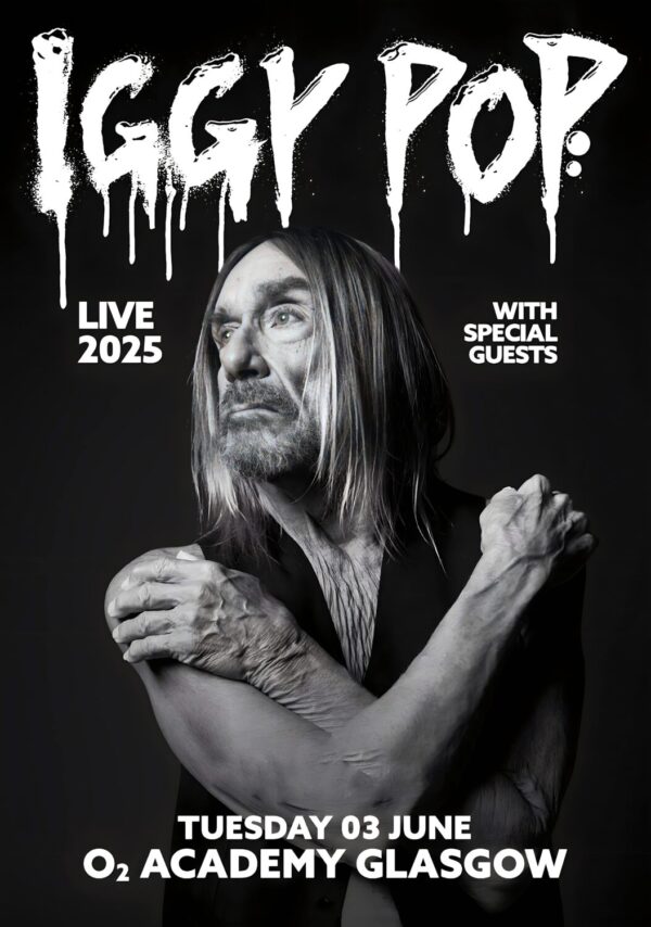IGGY POP Live 2025 UK Tour: GLASGOW O2 Academy Poster