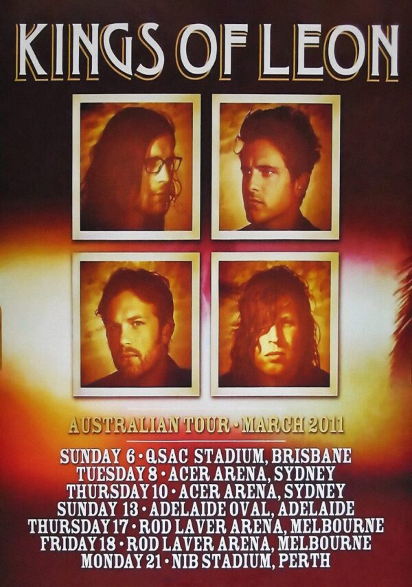 KINGS OF LEON Come Around Sundown 2011 Australia Arena Tour Poster