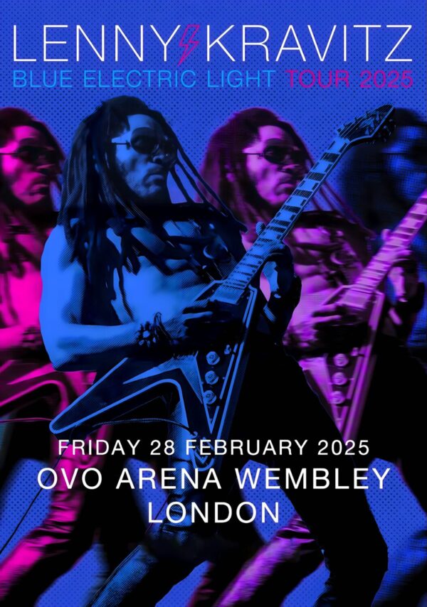 LENNY KRAVITZ Blue Electric Light Tour: LONDON OVO Wembley Arena - 28 Feb 2025 Poster