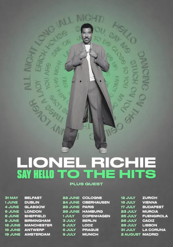 LIONEL RICHIE Say Hello To The Hits 2025 UK & Europe Tour Poster Print