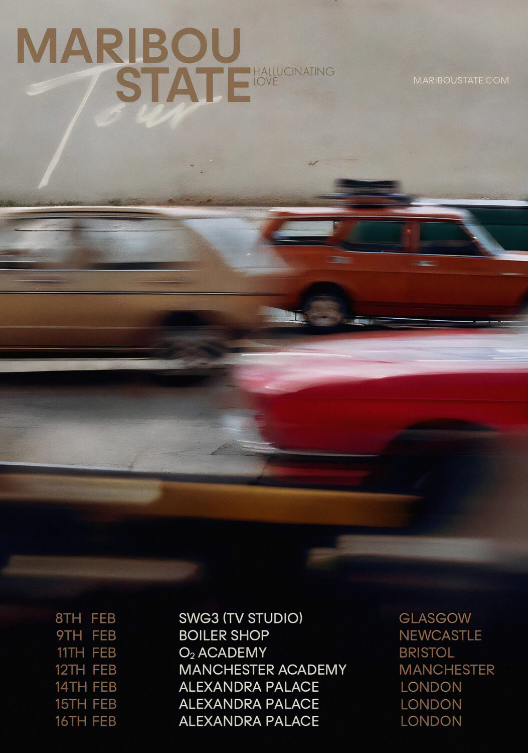 MARIBOU STATE Hallucinating Love 2025 Live UK Tour Poster