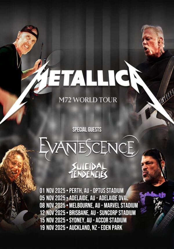 METALLICA M72 2025 World Tour: AUSTRALIA & NEW ZEALAND Poster