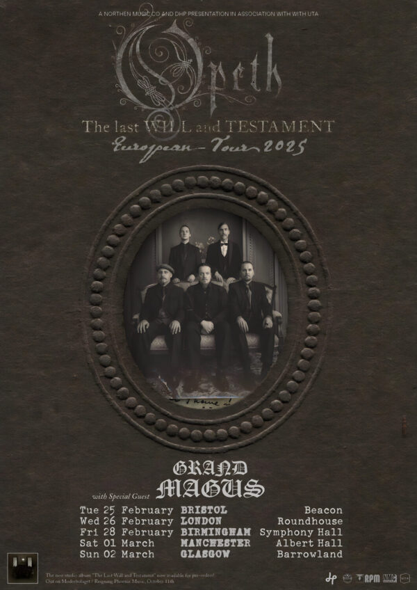 OPETH The Last Will & Testament 2025 UK Tour Poster