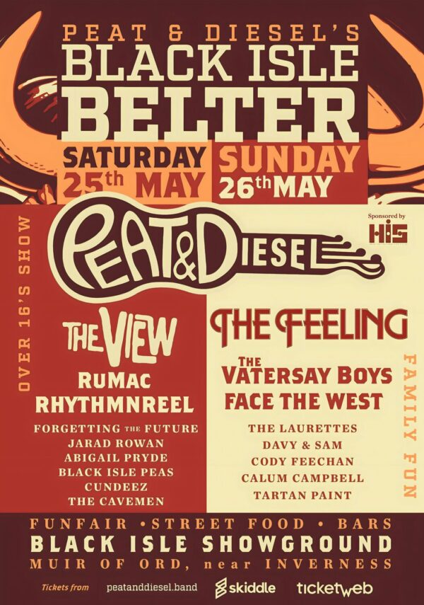 PEAT & DIESEL'S BLACK ISLE BELTER 2023 Festival Line Up Poster Print