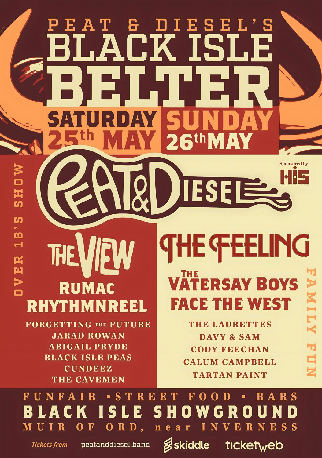 PEAT & DIESEL'S BLACK ISLE BELTER 2023 Festival Line Up Poster Print