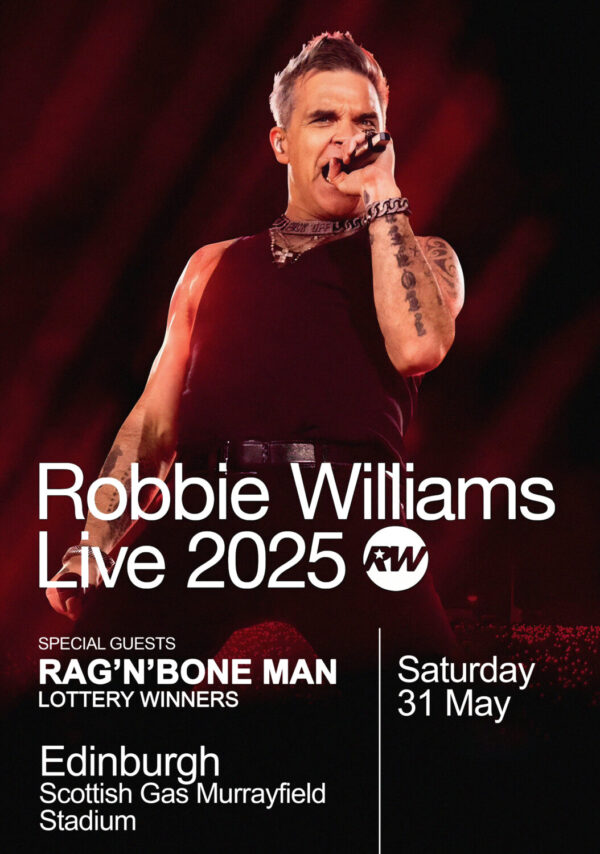 ROBBIE WILLIAMS Better Man 2025 UK Tour: EDINBURGH Murrayfield Stadium Poster Print
