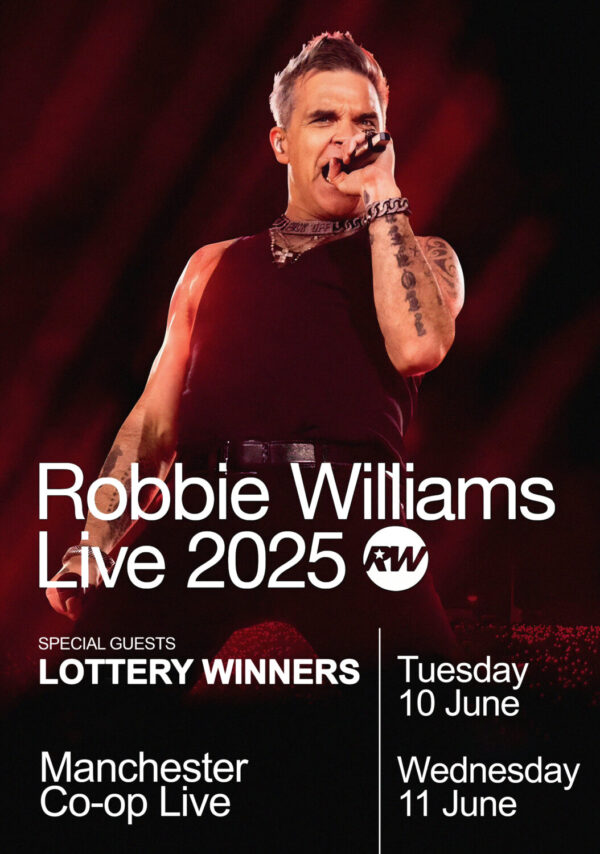 ROBBIE WILLIAMS Better Man 2025 UK Tour: MANCHESTER Co-op Live Poster Print