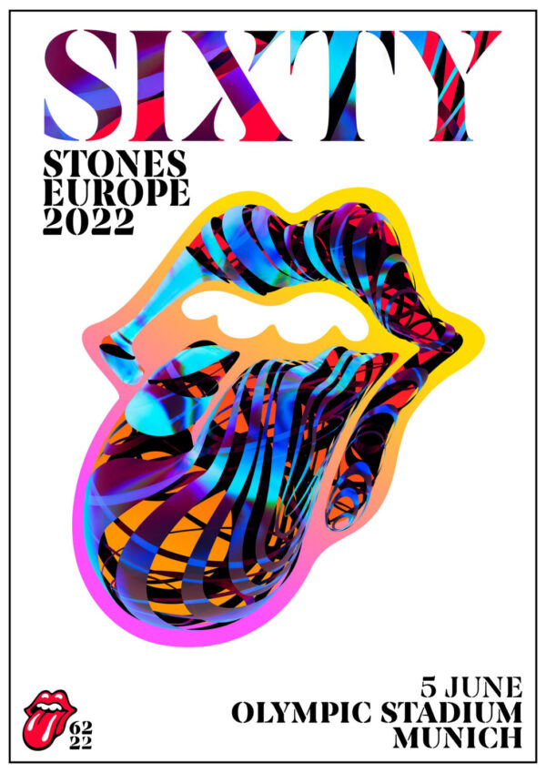 ROLLING STONES Sixty 2022 Tour:  MUNICH Olympic Stadium Poster