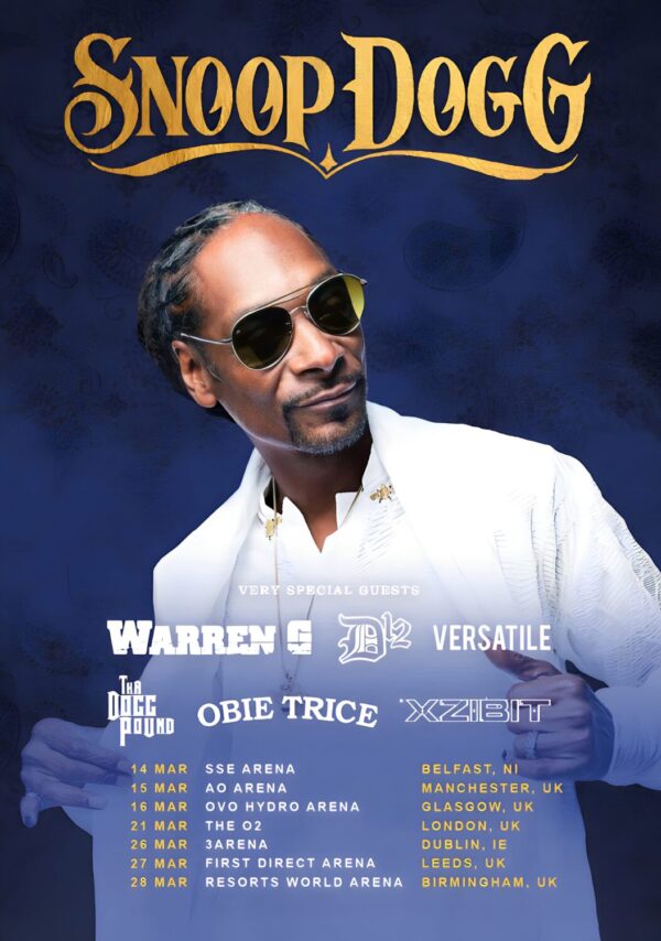 SNOOP DOGG BODR Warren G D12 2022 UK Arena Tour Poster Print
