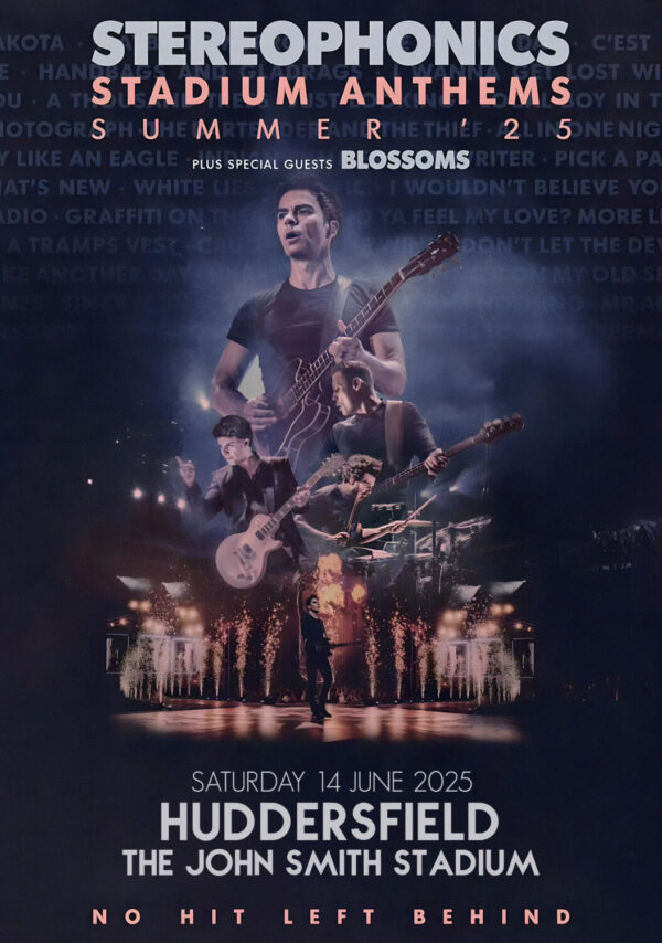 STEREOPHONICS Stadium Anthems - Summer '25: HUDDERSFIELD John Smith Stadium 2025 Tour Poster Print