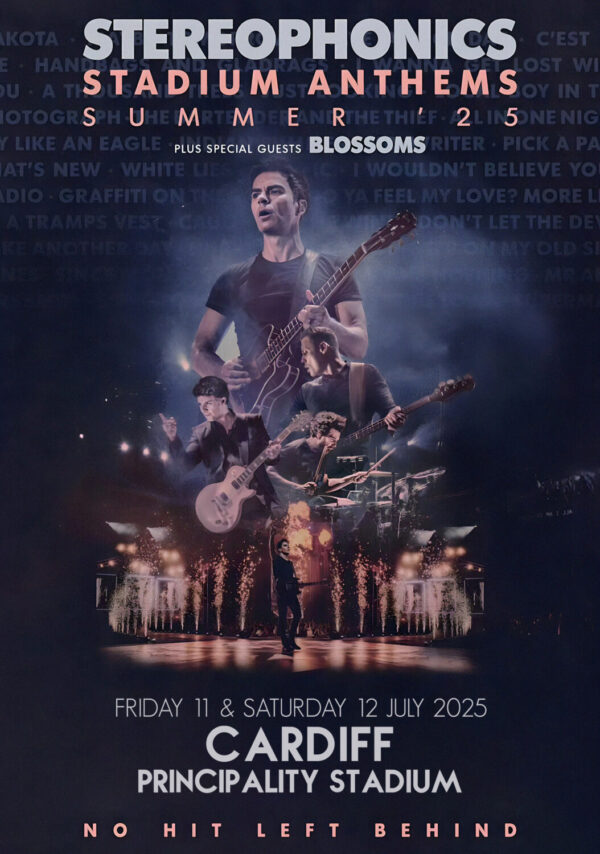 STEREOPHONICS Stadium Anthems - Summer '25: CARDIFF Principality Stadium 2025 Tour Poster Print