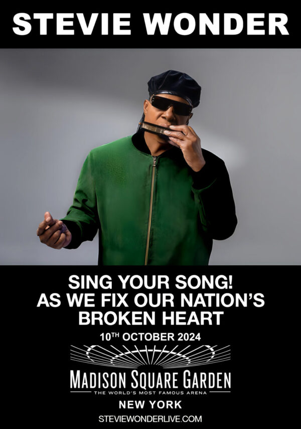 STEVIE WONDER Sing Your Song! As We Fix Our Nation's Broken Heart 2024 Tour: NEW YORK Madison Sqaure Garden Poster Print