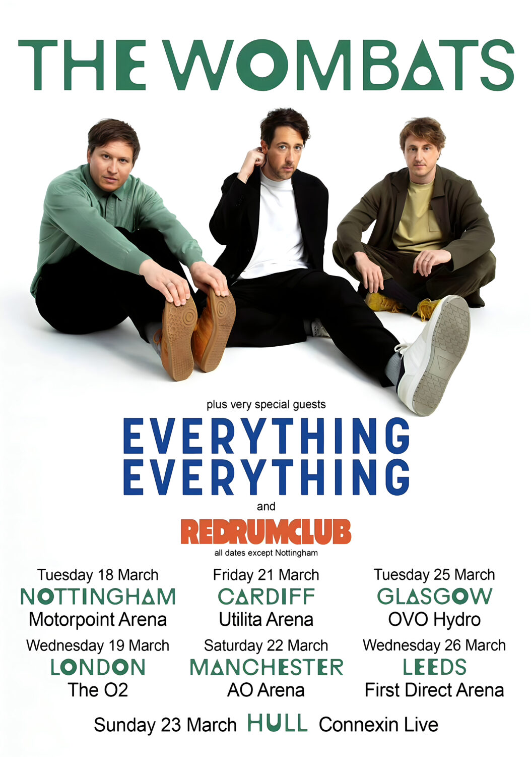 THE WOMBATS Oh! The Ocean 2025 UK Arena Tour Poster