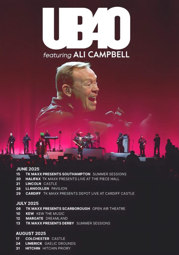 UB40 feat. Ali Campbell UB45 2024 UK Summer Tour Poster