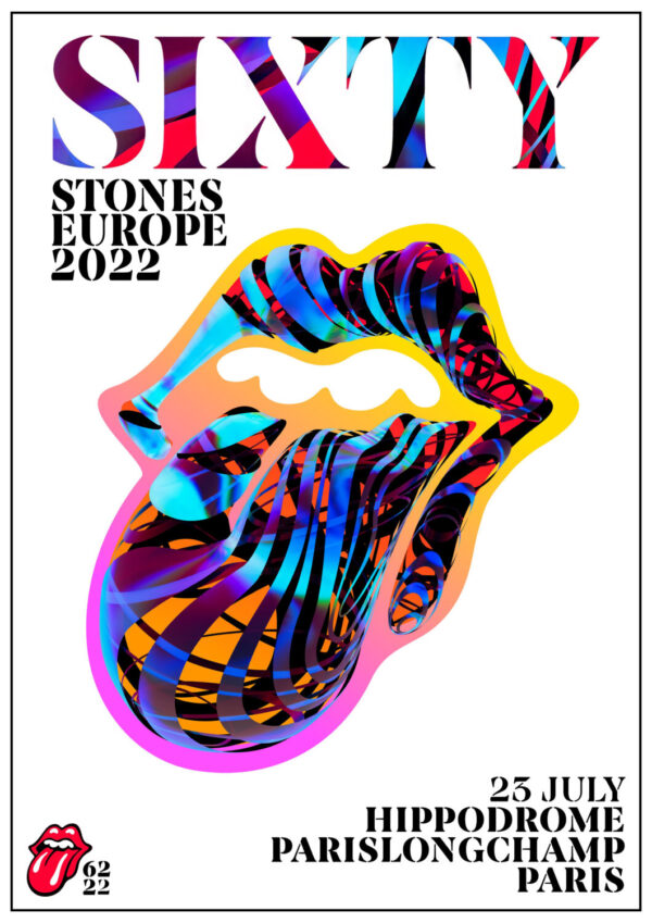 ROLLING STONES Sixty 2022 Tour:  PARIS Hippodrome ParisLongchamp Poster