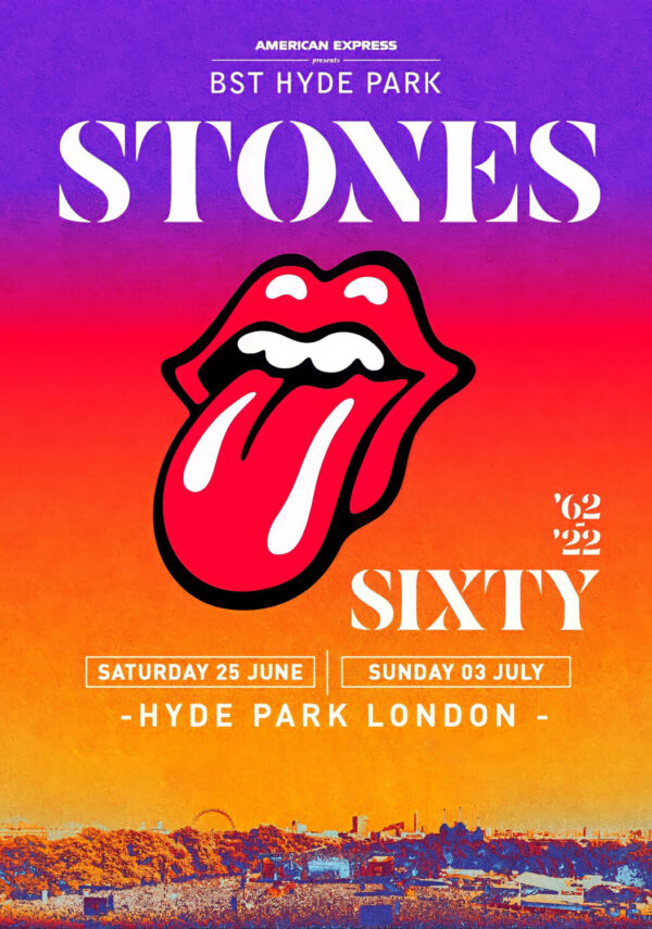 ROLLING STONES Sixty 2022 Tour:  British Summer Time - London Hyde Park Poster