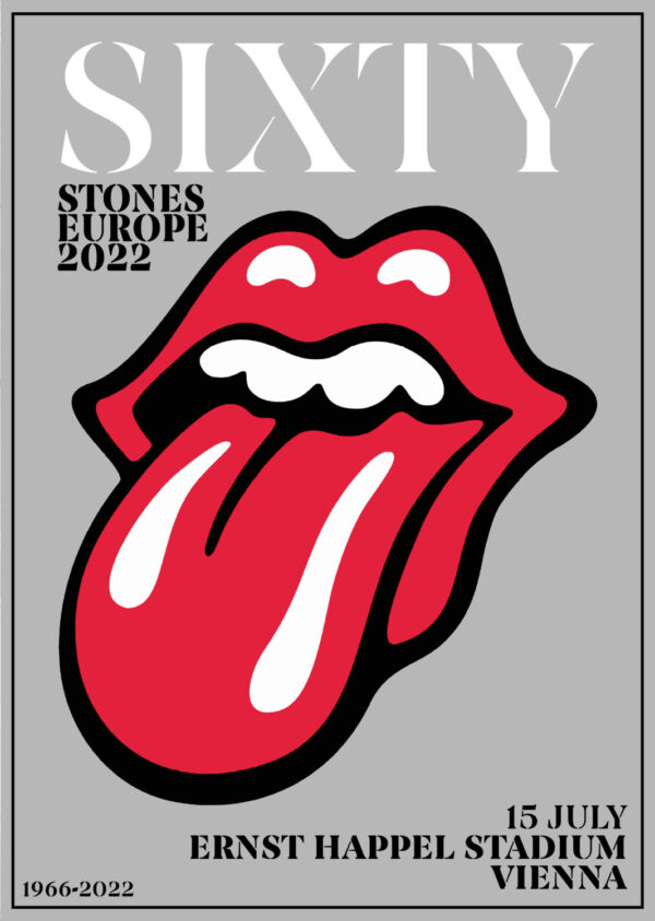 ROLLING STONES Sixty 2022 Tour:  VIENNA Ernst Happel Stadium Poster