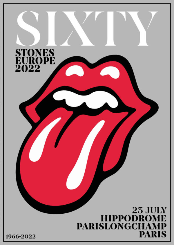 ROLLING STONES Sixty 2022 Tour:  PARIS Hippodrome ParisLongchamp Poster
